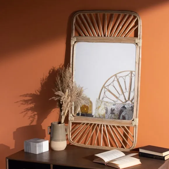 Rectangle Wall Mirror - Natural, Rattan image