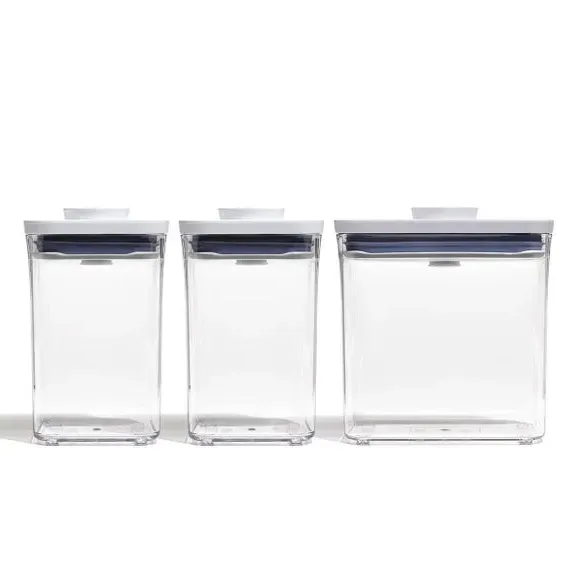 3-Piece Storage Container Set - White, Plastic
