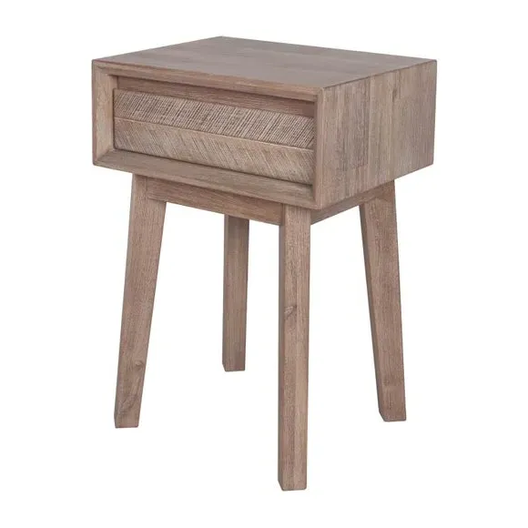 1 Drawer Bedside Table - Natural, Acacia Wood