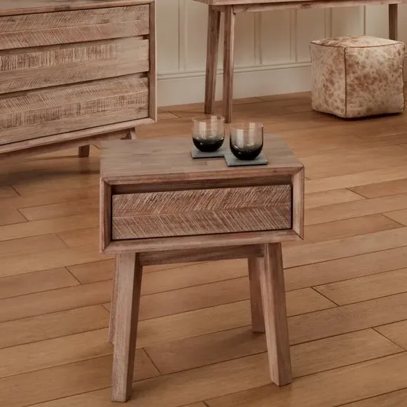 1 Drawer Bedside Table - Natural, Acacia Wood image