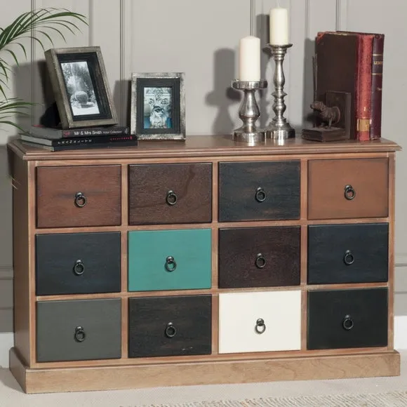 12-Drawer Sideboard with Storage - Dark, Pine image