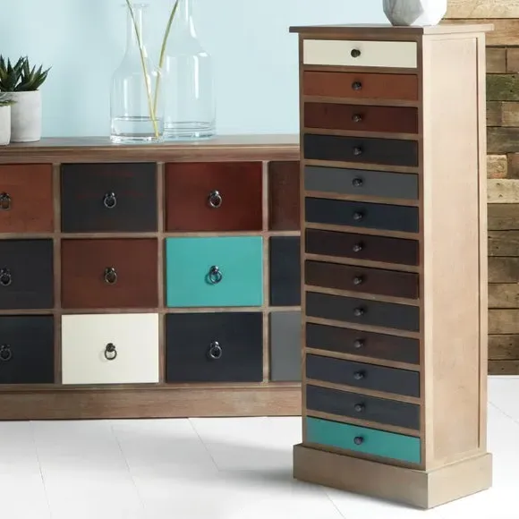 13-Drawer Chest - Dark, Pine