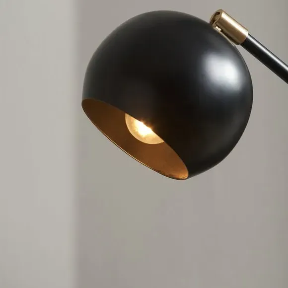 2-Head Floor Lamp with Adjustable Heads - Black