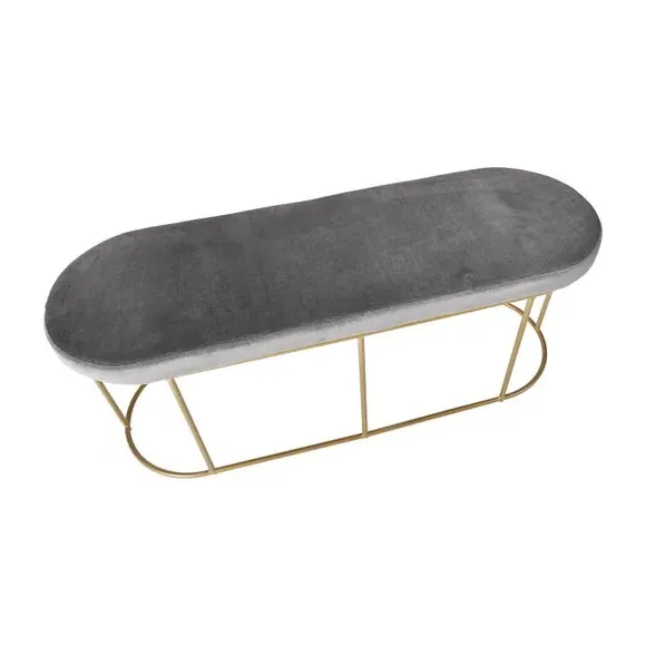 2-Seater Bench with Gold Frame - Dove, Velvet
