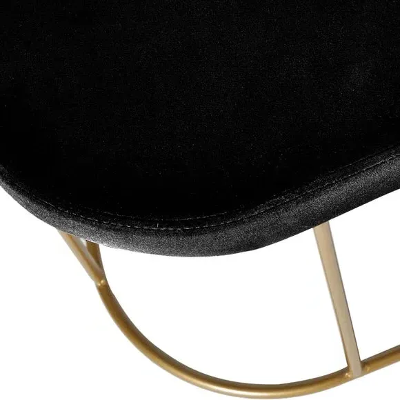 2-Seater Bench with Gold Frame - Gold, Velvet