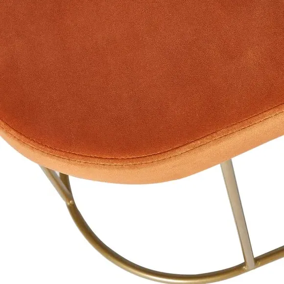 2-Seater Bench with Gold Frame - Tobacco, Velvet
