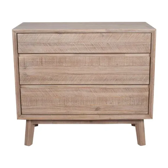 3-Drawer Chest with Clean Lines - Natural, Acacia