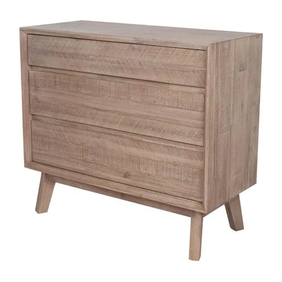 3-Drawer Chest with Clean Lines - Natural, Acacia