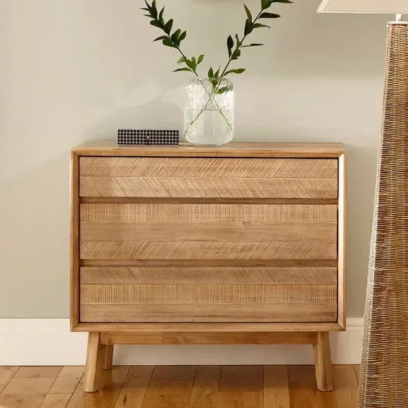 3-Drawer Chest with Clean Lines - Natural, Acacia image