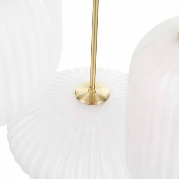 3-Light Cluster Ceiling Light - White, Glass