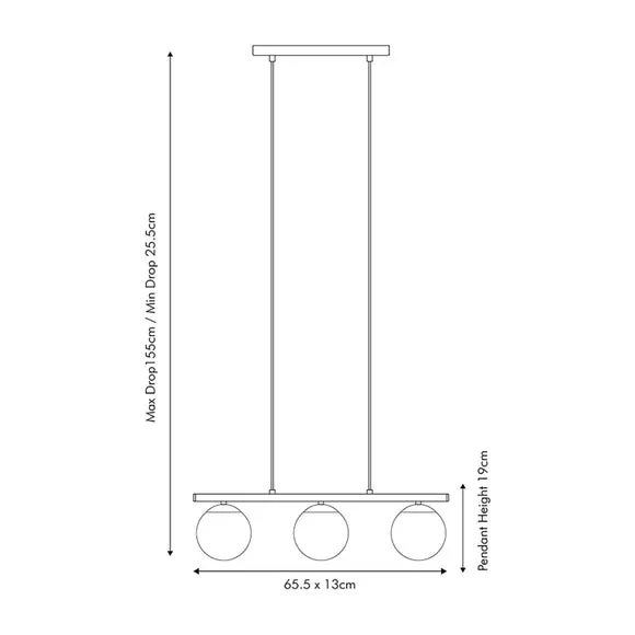 3-Light Pendant Ceiling Light - Chrome, Metal