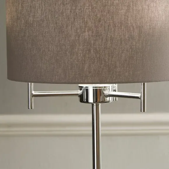 3-Light Table Lamp - Silver, Metal