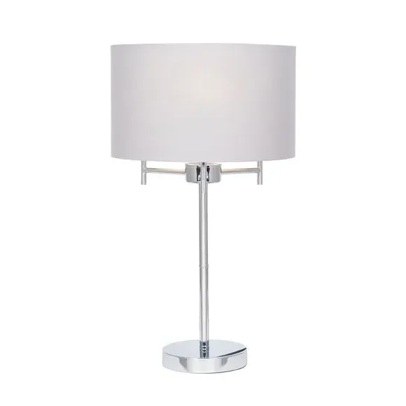 3-Light Table Lamp - Silver, Metal