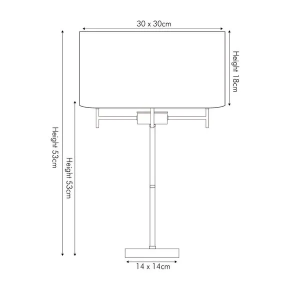 3-Light Table Lamp - Silver, Metal
