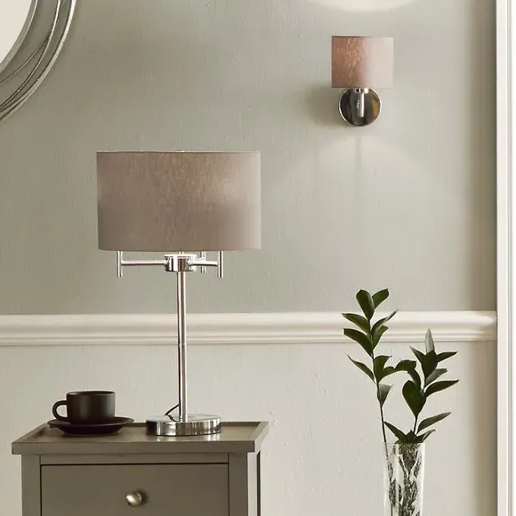 3-Light Table Lamp - Silver, Metal image