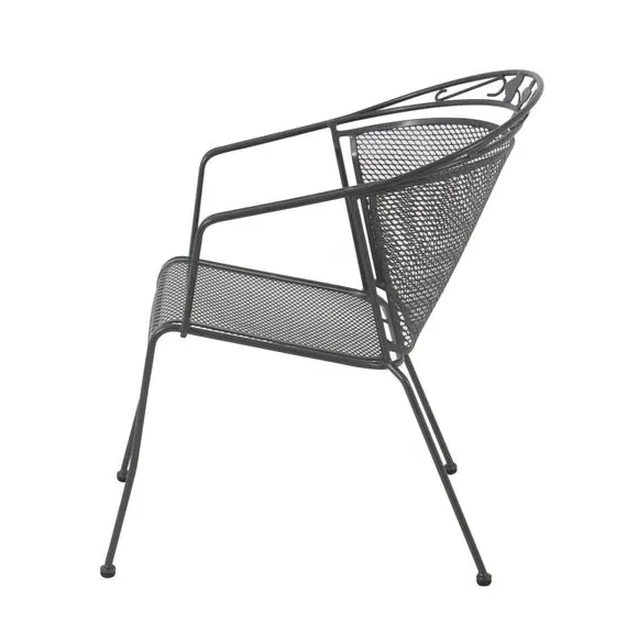 3-Piece Bistro Set with Cushions - Grey, Steel