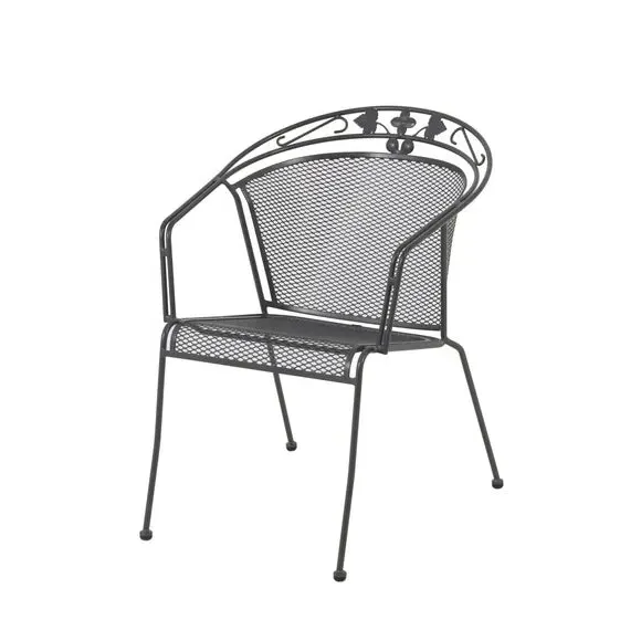 3-Piece Bistro Set with Ivy Detail - Grey, Steel