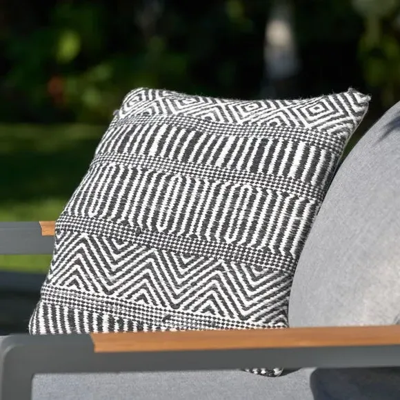 3-Piece Square Cushion Set - Black, Recycled