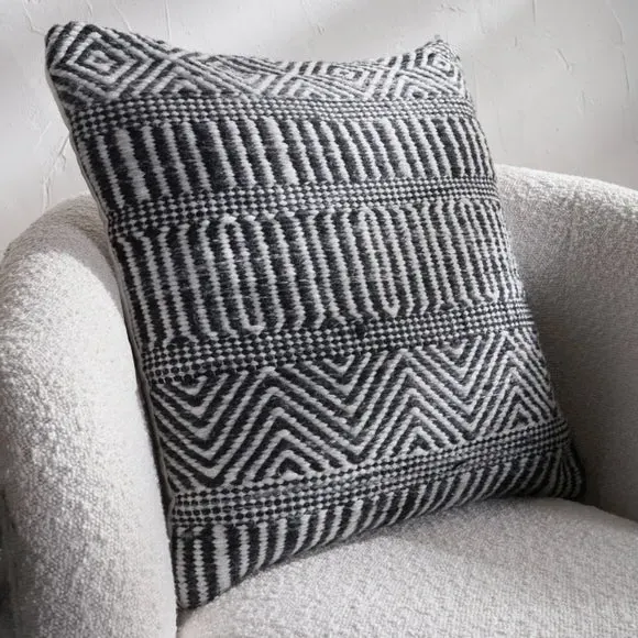 3-Piece Square Cushion Set - Black, Recycled