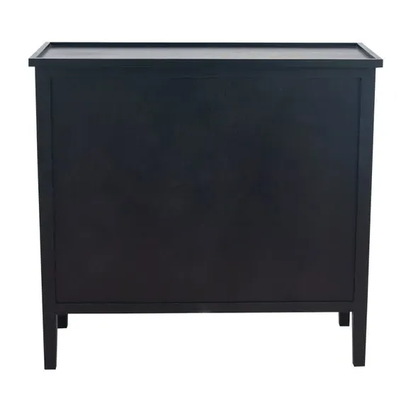 4-Drawer Chest Handcrafted - Black, Pine