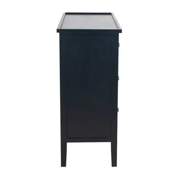 4-Drawer Chest Handcrafted - Black, Pine