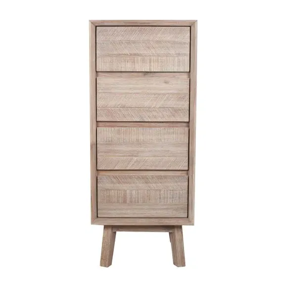 4-Drawer Chest - Natural, Acacia Wood