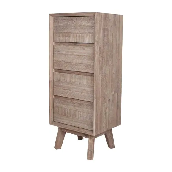 4-Drawer Chest - Natural, Acacia Wood