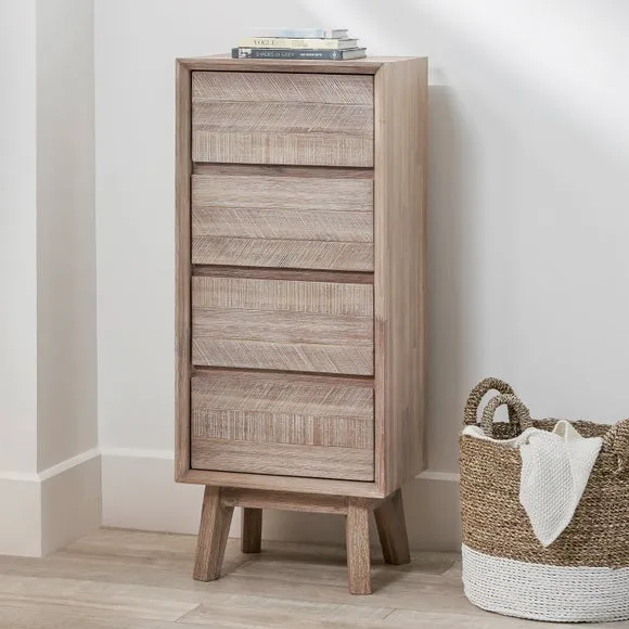 4-Drawer Chest - Natural, Acacia Wood image