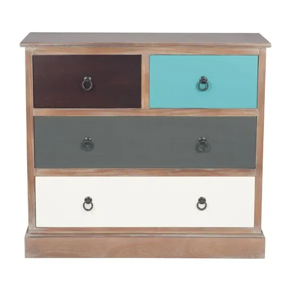 4-Drawer Wide Chest - Pine, MDF