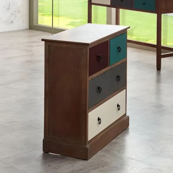 4-Drawer Wide Chest - Pine, MDF image