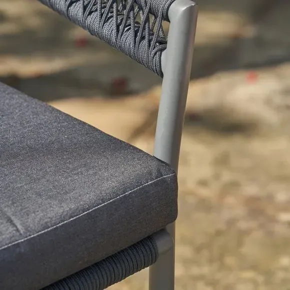 4-Piece Outdoor Seating Set - Black, Rope Weave