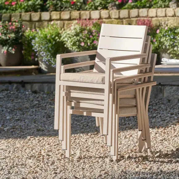 4-Piece Outdoor Seating Set - Latte, Aluminium