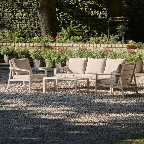 4-Piece Outdoor Seating Set - Latte, Aluminium