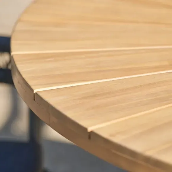 4-Seater Outdoor Dining Set - Black, Acacia Wood