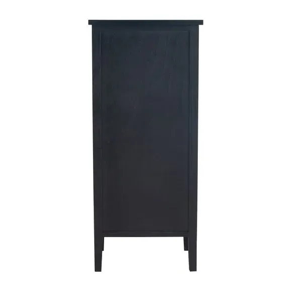 5-Drawer Chest Handcrafted - Black, Pine