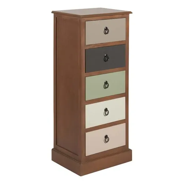 5 Drawer Chest - Multicolor, Pine