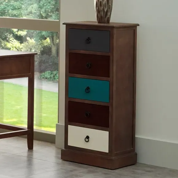 5-Drawer Chest with Handles - Multicolor, Pine image