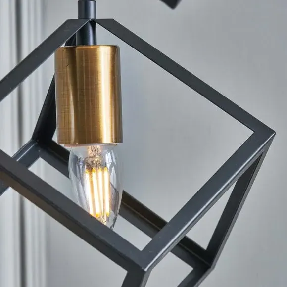 5 Light Cluster Ceiling Light - Black, Metal