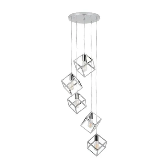 5-Light Cluster Ceiling Light - Nickel, Metal