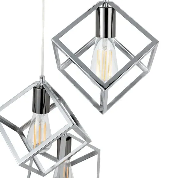 5-Light Cluster Ceiling Light - Nickel, Metal