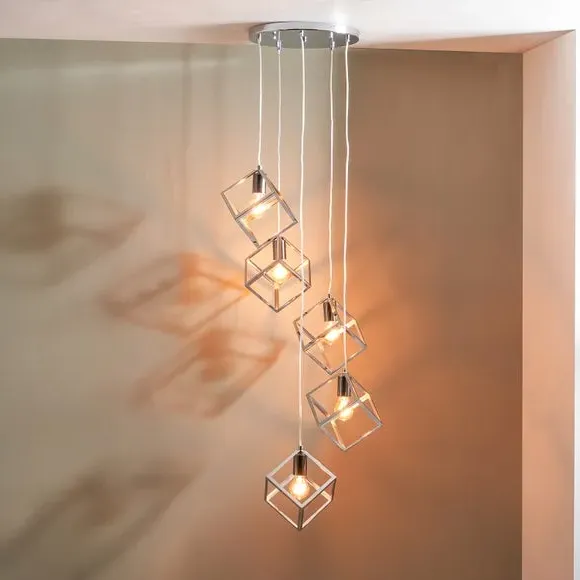 5-Light Cluster Ceiling Light - Nickel, Metal image