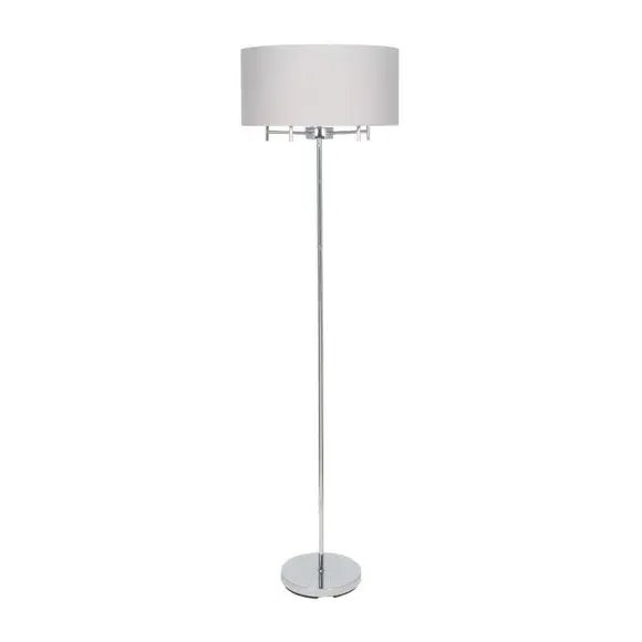 5-Light Floor Lamp with Fabric Shade - Silver
