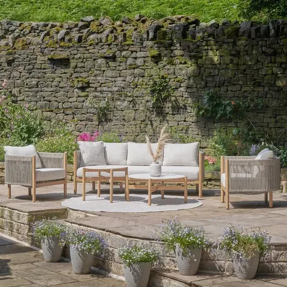 5-Piece Outdoor Seating Set - Natural, Acacia Wood