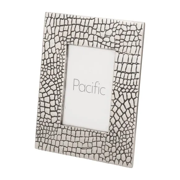 5x7 Photo Frame Croc Effect - Silver, Aluminium