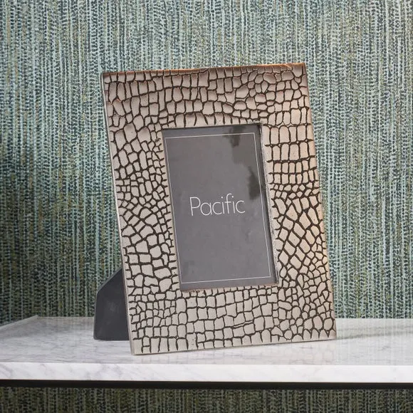 5x7 Photo Frame Croc Effect - Silver, Aluminium