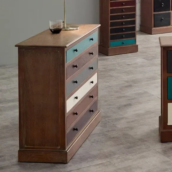 6-Drawer Chest with Handles - Dark, Pine image