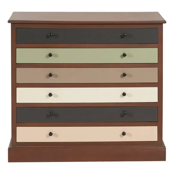 6-Drawer Chest with Handles - Pastel, Pine