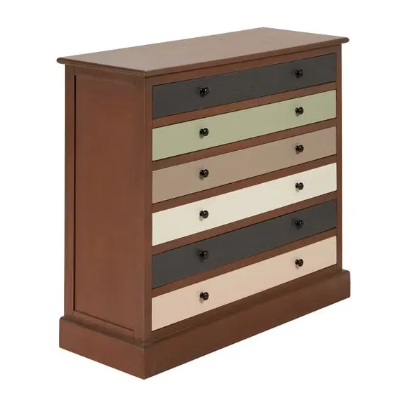6-Drawer Chest with Handles - Pastel, Pine