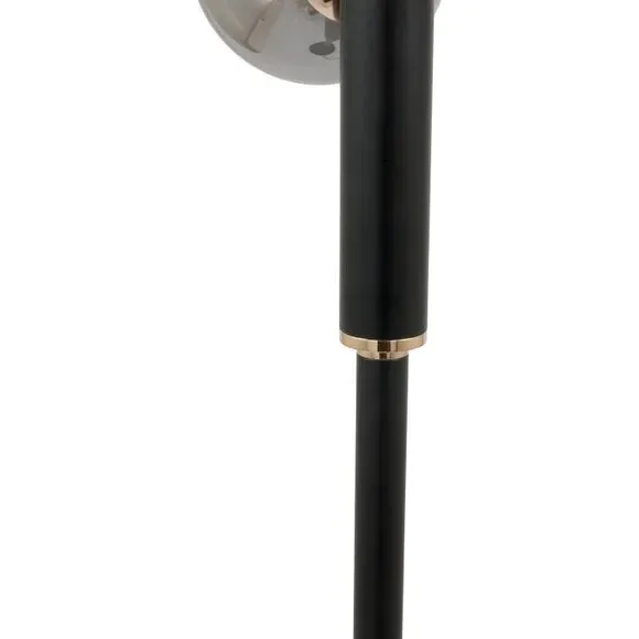6-Light Floor Lamp with Glass Balls - Black, Metal
