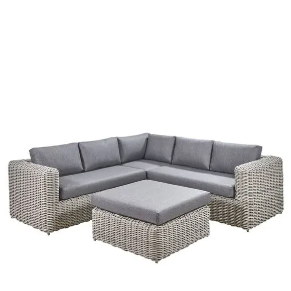 6-Seater Corner Sofa Set - Grey, Rattan